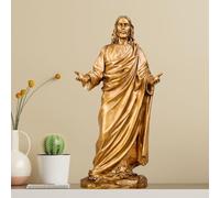 MILY-ART Jesus Christ Statue, Bronze Jesus Sculpture with Open Arms, 12.2" Jesus Son of God Blessing Figurine, Religious Home Decor, Inspirational Christus Figure for Altar, Office, or Gift