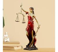 MILY-ART Lady Justice Statue Bronze, 11" Themis Goddess of Justice Figurine, Blind Lady Justice Scales Statue, Legal Decor for Office Desk, Lawyer Gift, Greek Mythology Law Office Decor
