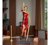 MILY-ART Large Bronze Lady Justice Statue, 19.3" Blindfolded Themis Goddess of Justice with Sword & Scale, Greek Mythology Sculpture, Law & Legal Decor for Office Desk, Lawyer Gift