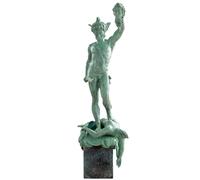 MILY-ART Perseus Holding The Head of Medusa Bronze Statue - 24.8" Lost-Wax Cast Greek Hero Sculpture, Handcrafted Antique Finish Artwork for Collector Display or Luxury Home Decor
