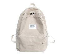 MilyaDE Cord School Backpack Travel Causal Backpack Handbag Daypack Book Bag Laptop Bag for Women Girls Teenagers, A-beige, M
