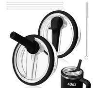 Milygobam 2pcs Leakproof Lid,40 Oz Tumbler Lids,Lid Leakproof with 2 Straws,1 Cleaning Brush,Compatible with StanleyS 40oz Cup