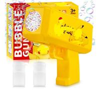 Milygobam Bubble Machine Toy,Cute Cartoon Bubble Gun,12 Holes Bubble Guns Machine for Kids with 2 Bubble Liquid,Automatic Bubble Gun for Kids 3-8th Boys Girls,for Summer,Party,Birthday,Outdoor,Indoor