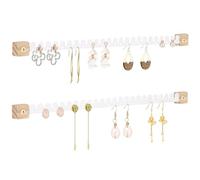 milylove Earring Organizer Wall Mounted 2 Pack Earring Holder Hanging Jewelry Organizer Display for Stud/Hoop/Dangle Earring Necklace Bracelet Ring,White