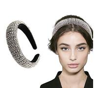 milylove Rhinestone Crystal Diamond Headbands for Women Fashionable Handmade Wide Hair Hoops Beaded Bling HairBand Hair Accessories