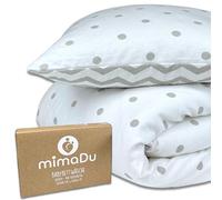 mimaDu Baby Bed Linen 100 x 135 cm Children's Bed Linen 100 x 135 cm Cotton Baby Bedding for Cot Pillowcase Duvet Cover Oeko-Tex 100 Certified (Dots Zigzag)
