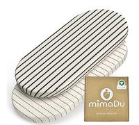 mimaDu Organic Fitted Sheet, Pram Cover, Bassinet, 40 x 80 cm, 100% GOTS Cotton, Boho