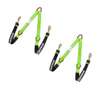Mimanchi Axle V-Bridle Strap 2" x 4',2 Pack, Heavy Duty Recovery Tow Strap with w/Snap Hooks,Cordura Sleeve,D Ring Middle,for Car Hauler,Rollback,and Flat Bed,Tow Truck