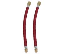 Mimdixy 2pcs Air Pump Inflator Extension Hose, Increasing 16.6cm/6.5in Nylon Copper Double Valve Design Inflator Tube Adapters for Mountain Bike Easy Pumping