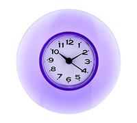 Mimdixy 2PCS Bathroom Shower Clock, Non Ticking Silent Mini Cute Mirror Wall Clocks,Small Digital Battery Operated with Large Suction Cup for Bathroom Kitchen Home Decoration (Purple)