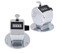 Mimdixy 2PCS Mini Metal Manual Counter, 2.2x2.4in 4 Digit Number Handheld Hand Tally Clicker Hand Mechanical Pitch Counters for Sports Games Golf