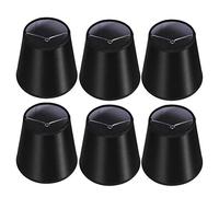 Mimdixy 6Pcs Lamp Shades,Small Cloth Lampshade Black Modern Bell Shade Use for Crystal Chandelier Wall Lamp