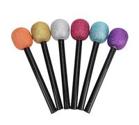 Mimdixy 6PCS Microphone Prop, Multicolor Plastic Faux Glittered Microphone | Stage Mic Prop Pretend, 10.63x2.17x0.75in Party Decorations for Halloween Christmas Karaoke Costume Birthday Favors