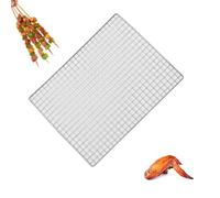 Mimdixy Grill Mesh, Iron Square BBQ Grill Net Barbecue Mesh Mat Grate Grid Wire Rack for Home Camping Cooking Barbecue Outdoor Picnic Tool