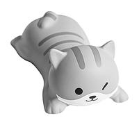 Mimdixy Keyboard Wrist Rest, Cartoon Animal Style Soft Comfortable Fatigue Relief Keyboard Wrist Pad Slow Rising PU Pad Cat for Home Game Office Supplies (Grey Cat)