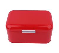 Mimdixy Large Bread Box, 12×7.1×6.3in Solid Color Retro Storage Iron Bread Bin Box Large Capacity Storage Container Dry Food Container Can with Lid for Kitchen Counter (Red)