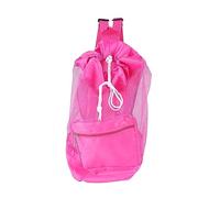 Mimdixy Mesh Beach Bag Tote, Sand Away Drawstring Beach Backpack Swim and Pool Toys Balls Storage Bags Packs, Stay Away from Sand and Water (Black)