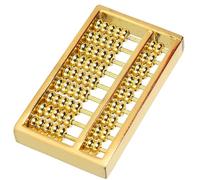 Mimdixy Mini Brass Abacus, 9 Gears Chinese Math Calculating Tool Vintage Style Educational Math Learning Tool for Living Room, Bedroom, Coffee Table, Office, 4.5 x 0.5 x 2.5cm