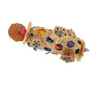Mimdixy Parrot Foraging Chew Toys, Woven Bamboo Basket with Pinecone Materials Bite resistants Bird Parrot Chewing Toy for Small Medium Parrots Cage