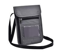 Mimdixy Passport Holder Neck Pouch, RFID Blocking Stash Neck Wallet, Easy to Conceal Nylon Travel Pouch for Men & Women, Holds Phone, Cash, Cards, Keys
