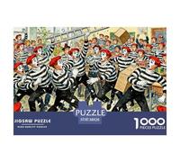 Mime School Breaking The Invisible Walls Wooden Jigsaw Puzzle Waterproof 1000 Piece Puzzles for Adults Challenging And Brainteasing Educational Games