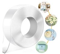MIMEIMIAI Self Adhesive Tape, Double Sided Tape Heavy Duty Two Sided Sticky Pads Strong Wall Adhesive Strips No Marks Reusable Clear Nano Tape for Picture Hanging Carpet Glue