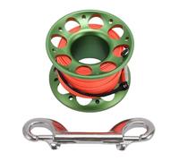 MIMEITOPA 15m Cable Scuba Diving Reel Aviation Aluminum Diving Line Reel with Double Ended Hook for Outdoor Boating Marine Operations (Green)