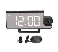 MIMEITOPA Dual Alarm Clock with USB Output, Night Mode, Projection Function, Auto Light Sensing for Electronic Devices