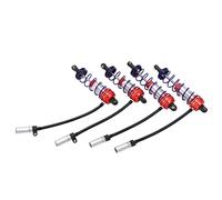 MIMEITOPA,For 1/10 RC Car,4Pcs Shock Absorber,92mm Front 105mm Rear Oil Adjustable Damper Suspension (Red)