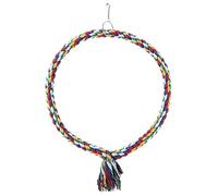 MIMEITOPA, for Bird Parrot, Circle Ring Rope Perch Stand, Swing Chewing Toy, for Birdcage Decoration Accessory, Durable Fiber Design, Exercise Play Activity, Safe Non- (Large diameter 25cm)