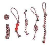MIMEITOPA for Interactive Christmas Dog Rope Toys, for Pet Chewing Teething, 6pcs Cotton Rope Toy Set, Durable and Safe, Fun for Dogs to Play and Exercise, Promotes Health,
