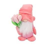 MIMEITOPA,for Mother's Day,for Gnome Plush Decoration Doll,Handmade Soft Plush Stuffed,Spring Tulip Flowers Gnomes,Pink