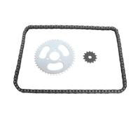 MIMEITOPA T8F Chain Sprocket Kit Steel 14T Front Sprocket 44T 3 Hole Rear Sprocket Set with 120 Links Chain for DIY Mini Motorcycles