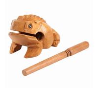 MIMEITOPA Wooden Frog Guiro Percussion Instrument, Hand-Carved Solid Wood, Realistic Croaking Sound, for Home and Office Decoration, Gift for Friends and Colleagues (No. 4 12.7CM)