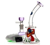 Mimi Bong Glass Bong - 14.5mm Height, 16.5cm, 250g with Tornado Filter, Comes with Cleaning Brush (Red)