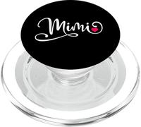 Mimi Fancy White Script Pink Heart Grandmother PopSockets PopGrip for MagSafe