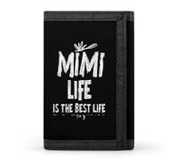 Mimi Life is The Best Life Casual Wallet for Men Minimalist Trifold Wallet ID Card Holder Coin Purse Wallet