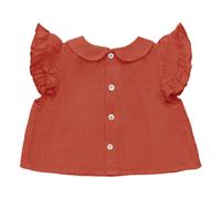 Mimi Linen blouse with Claudine collar Faded red 9/12 months