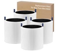 Mimi Max Air Filter Replacement, Blue Pure FMINI Filter Compatible with Blueair Blue Pure Mini Max Air Purifier, True HEPA H13 Filter + Activated Filter, 4 Pack