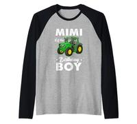 Mimi of The Birthday Boy Tractors Farm Party Farmer Raglan Baseball Tee