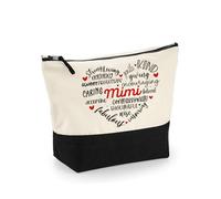 Mimi’s Love - A Heartfelt Mother’s Day Tribute, Makeup Bag, Canvas Accessory Bag. (Natural Black, M)