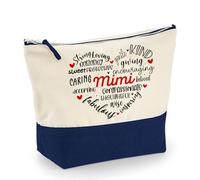 Mimi’s Love - A Heartfelt Mother’s Day Tribute, Makeup Bag, Canvas Accessory Bag. (Natural Navy, L)