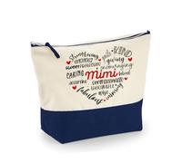 Mimi’s Love - A Heartfelt Mother’s Day Tribute, Makeup Bag, Canvas Accessory Bag. (Natural Navy, M)