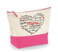 Mimi’s Love - A Heartfelt Mother’s Day Tribute, Makeup Bag, Canvas Accessory Bag. (Natural True Pink, L)