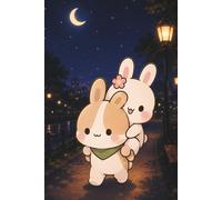 Mimi & Tobi - Under the Moonlight Together: Hardcover Lined Notebook