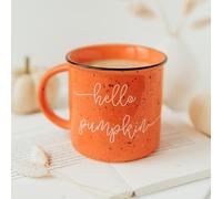 Mimi&Tone Hello Pumpkin Coffee Mug Porcelain XL, Large Ceramic Mug (400 ml), Favourite Cup, Jumbo Cup, Autumn Decoration Gift, XXL Stoneware Tumblr Autumn Decoration Pumpkin Halloween Decoration