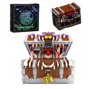Mimic Chest Building Blocks Set, Fantasy Treasure Chest Model Toys, 560 PCS