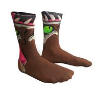 Mimic Dice Socks - Unisex DND socks with Mimic monster eating your legs, Multicolor, One size