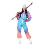 MIMIKRY 80s Ski Suit Women's Costume Jumpsuit One-Piece Trash Bad Taste Apres Ski, Size: 46