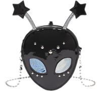 MIMIKRY Alien Handbag / Waist Bag 22 x 16 x 5 cm Space Bag Bum Bag Galaxy Party Bag Crossbody Bag Colour: Black
